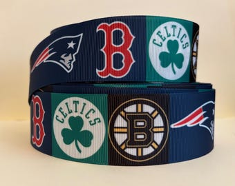 BOSTON TEAMS 1.5" Grosgrain Logo Ribbon - 3 Yards