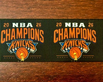 NY KNICKS NBA 2026  1.5" Championship Grosgrain Ribbon - 3 Yards