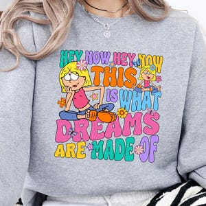 Hey Now Dreams Are Made Of Sweatshirt, Lizzie McGuire Pullover, Retro Disney Rundhalsausschnitt, 2000er Jahre Y2K Sweatshirt, Gemütliches Disney Top