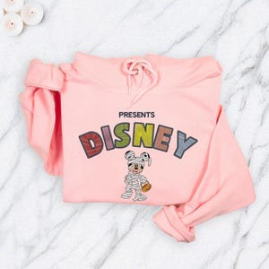 Presents Disney Embroidery Sweatshirt, Mummy Mickey Spooky Season Pullover, Halloween Cozy Fall Disney Crewneck for Adults