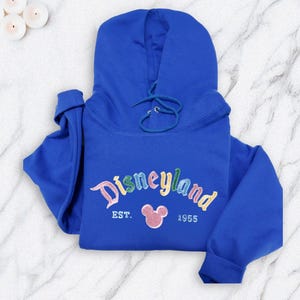 Disneyland Est 1955 Embroidered Sweatshirt, Vintage Disneyland Sweater, Classic Disney Crewneck, Disneyland Trip, Gift for Disney Lovers
