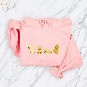 Adorable Duck Embroidered Sweatshirt, Baby Goose Stitch Sweater, Farm Animal Crewneck, Funny Duck Lover Sweatshirt, Cozy Embroidery Gift