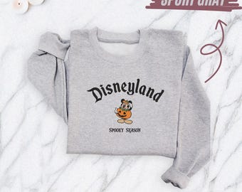 Disney Halloween Pumpkin Mickey Embroidered Sweatshirt, Cute Fall Hoodie, Spooky Season Pullover, Disneyland October Pumpkin Gift
