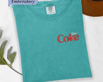 Embroidered Diet Coke Shirt, Comfort Colors Crewneck, Soda Lover Apparel