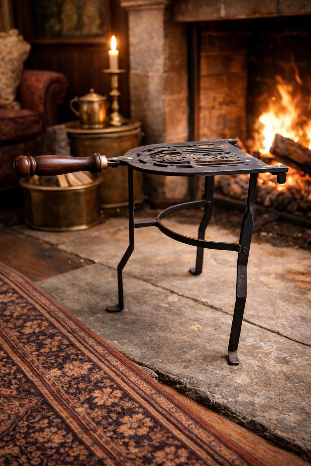 Antique Victorian Fireplace Bread Toaster Trivet • Cast Iron