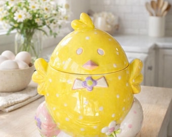 Tarro de galletas de pollo vintage de Kmart / Decoración de cocina rústica / Recipiente con forma de gallo campestre / Cocina estilo cottagecore