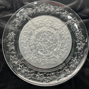 Vintage Princess House Crystal Fantasia Divided RELISH SERVING TRAY Clear Frosted 13 In