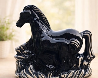 Vintage Ceramic Horse TV Lamp – Unwired Lamp Base – Mid Century Western Horse Decor