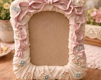 Shabby Chic Picture Frame | Vintage Cottagecore Floral Frame | Romantic Home Decor