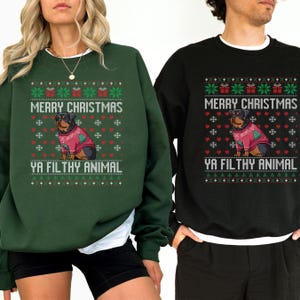 Rottweiler Ugly Christmas Ya Filthy Animal Sweatshirt, Dog Lover Sweater Christmas, Ugly Christmas Sweater, Dog Lover, Cat & Dog Sweater