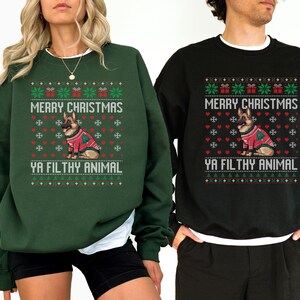 German Shepherd Ugly Christmas Ya Filthy Animal Sweater Dog Lover Sweater Christmas, Ugly Christmas Sweater, Dog Lover, Cat & Dog Sweater