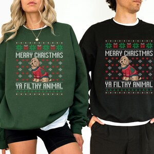 Goldendoodle Ugly Christmas Ya Filthy Animal Sweatshirt, Dog Lover Sweater Christmas, Ugly Christmas Sweater, Dog Lover, Cat & Dog Sweater