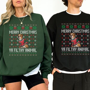 Boxer Ugly Christmas Ya Filthy Animal Sweatshirt, Dog Lover Sweater Christmas, Ugly Christmas Sweater, Dog Lover, Cat & Dog Sweater, Dogs