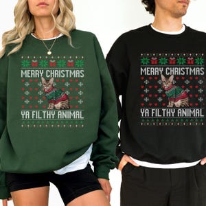 Bengal Cat Ugly Christmas Ya Filthy Animal Sweatshirt, Cat Lover Sweater Christmas, Ugly Christmas Sweater, Cat Lover, Cat & Dog Sweater