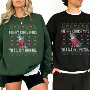 Australian Shepherd Ugly Christmas Ya Filthy Animal Sweatshirt, Dog Lover Sweater Christmas, Ugly Christmas Sweater, Dog Lover, Dog Sweater