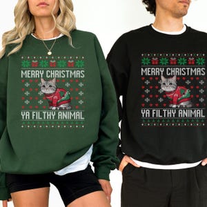British Shorthair Ugly Christmas Ya Filthy Animal Sweater, Cat Lover Sweater Christmas, Ugly Christmas Sweater, Cat Lover, Cat & Dog Sweater