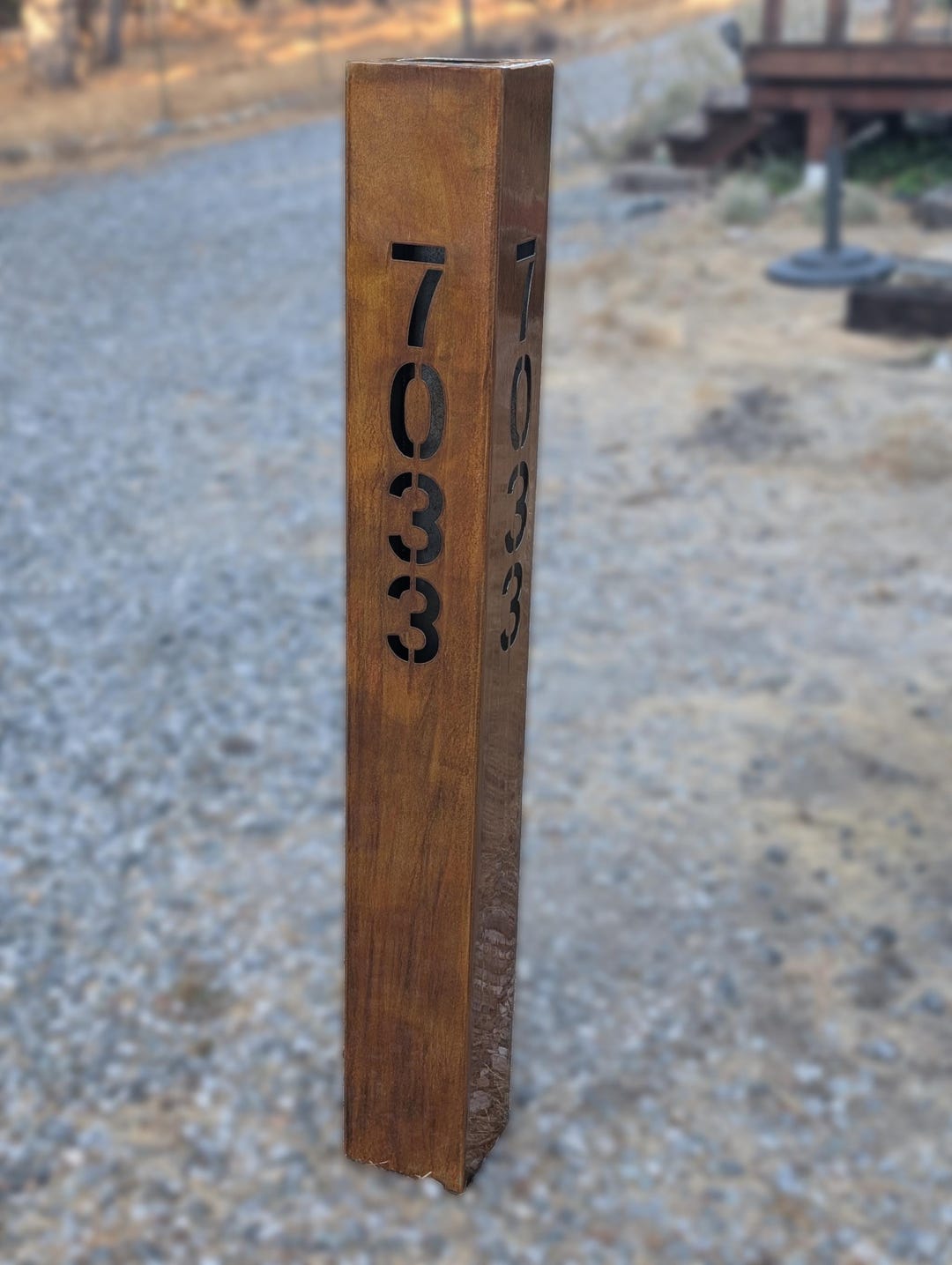 Custom Steel Address Sign - Rusted Patina Finish or Clearcoated Raw ...