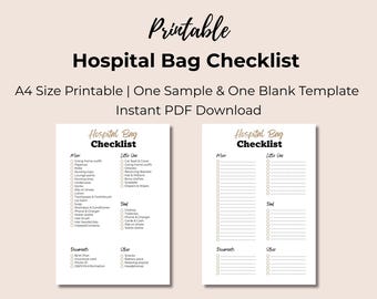 "Kliniktasche Checkliste: Mom, Baby, Dad zum Ausdrucken"