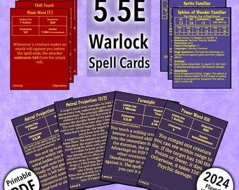 D&amp;D Cleric Spell Cards 5.5e 2024 Players Handbook All Cleric Spells Level 1-9 Printable PDF - Etsy