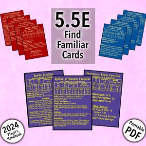 Familiares de D&D 5.5E para Pacto da Corrente e Magia de Encontrar Familiar