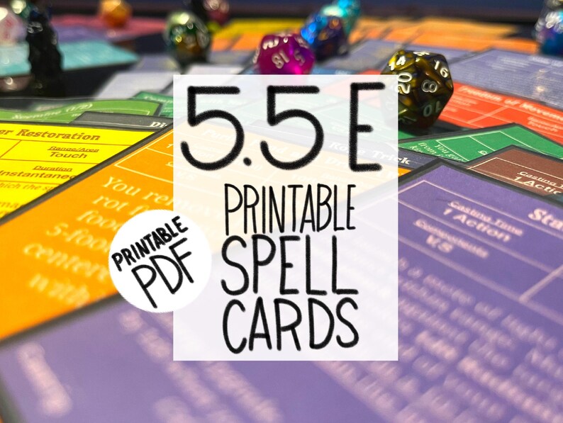 D&D Spell Cards 5.5e 2024 Players Handbook All Spells Level 19