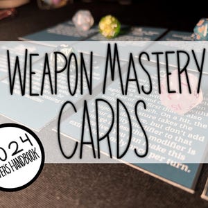 Afdrukbare kaarten D&D Weapon Mastery 2024 PHB Nieuwe regels pdf