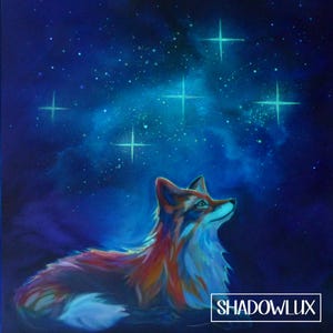 Glow in the Dark Painting | Fox beneath the Stars | Glow Animal Nature Art