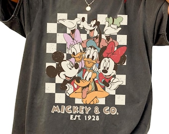 Vintage Mickey & Co. Est. 1928 Comfort Colors® T-shirt, Retro Disney Shirt, Mickey And Friends Tee, Vintage Disneyland Vacation Shirt