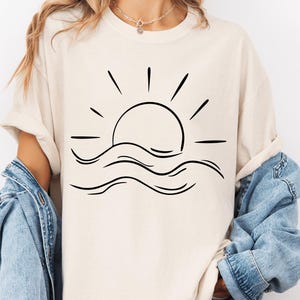 Comfort Colors® Sun T-Shirt, Summer Shirt, Beach Shirts, Sunhine T-Shirt, Gift For Woman, Boho Sun Shirt, Sun Shirt