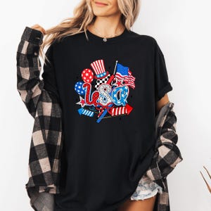 Comfort Colors 4th of July USA Shirt, Patriotic Independence Day Tee, Red White Blue Celebration T-Shirt, America Freedom Shirt
