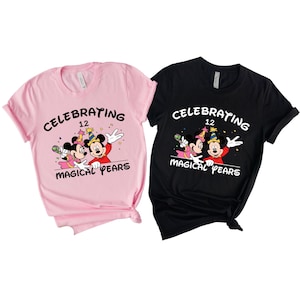 Celebrating Magical Years Couples T-shirt, Custom Minnie Mickey Anniversary Shirt, Personalized Disney Couple Tee, Disney Magical Years Tee