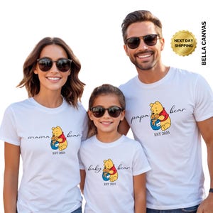 Personalized Est Mama Bear Papa Bear and Baby Bear Shirt, Family Bear Matching T-shirt Custom Bear Family Matching Tee Baby Bear Onesie