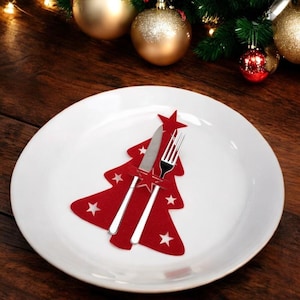 Christmas Tree Cutlery Holder: Festive Holiday Table Decor