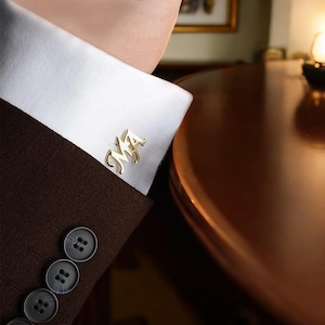 Gemelos con inicial de oro personalizados para hombres, gemelos con monograma de letra personalizado, elegantes accesorios de boda para novios, regalo para el día de San Valentín