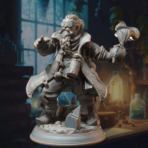 Dwarf Alchemist | 28 32mm D&D halfling ranger fighter npc duergar steampunk elixir potion grenade smoke bomb grenadier scientist potioneer