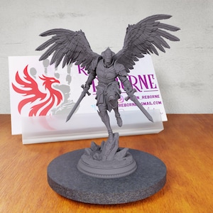 Angelic Warrior - Dual Swords | 28 32 D&D wings angel fighter archangel heaven cleric aasimar god celestial holy paladin knight divine diety