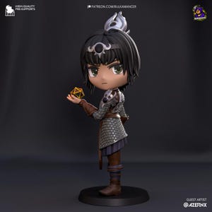 Chibi Shadowheart | BG3 DnD Baldur cute playable character companion model video game Shar goddess of darkness moon Selune high elf cleric