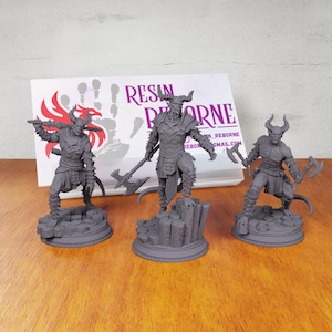 Demon Gang | D&D infernal oni hellspawn tiefling demon lord Hell Abyss fighter warrior soldier legion battle axe lieutenant devil commander