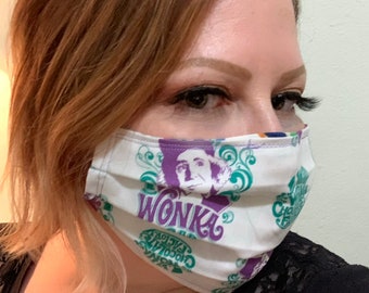 Willy Wonka & Florals Face Mask | Reversible Washable Reusable