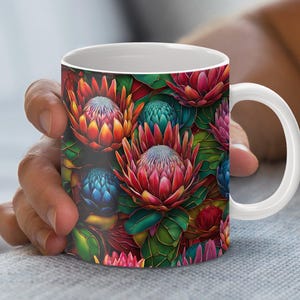 Colorful Floral Mug Wrap Design, Botanical Mug Wrap,  Flower Mug Wraps, Digital Download, 11oz mug design, teacup wrap, 15oz mug wrap