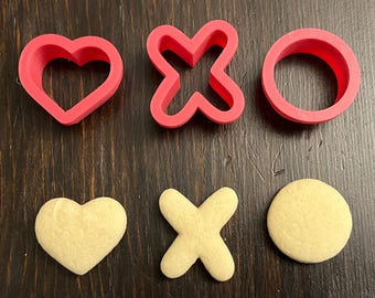 Small Heart, X, O Set Valentines Day Cookie Cutter Set 3d Printed Multiple colors available