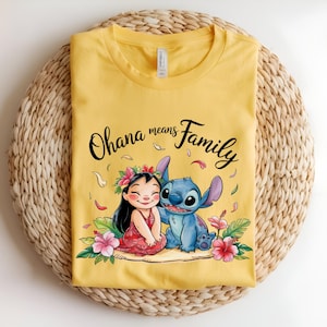Lilo and Stitch png, Ohana Means Family PNG, Disney Ohana Clipart, Cute Tropical Digital Design for Sublimation, Magical Family Art Print