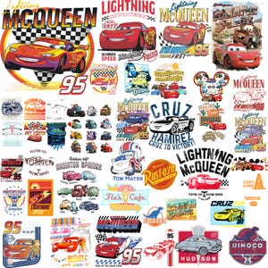 Cars PNG Bundle, Lightning McQueen & Mater Clipart, Cars Birthday PNG, Racing Cars Sublimation, Digital Download for Kids Party, Mcqueen png