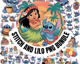 Stitch and Lilo Clipart | Disney PNG Bundle (Digital Download)