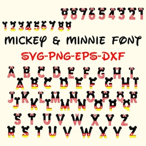 Mouse Alphabet SVG, Cartoon Font Bundle, Mıckey Font SVG, Font Bundle TTF, Mickey Family World Svg Birthday Party Design Download, font svg