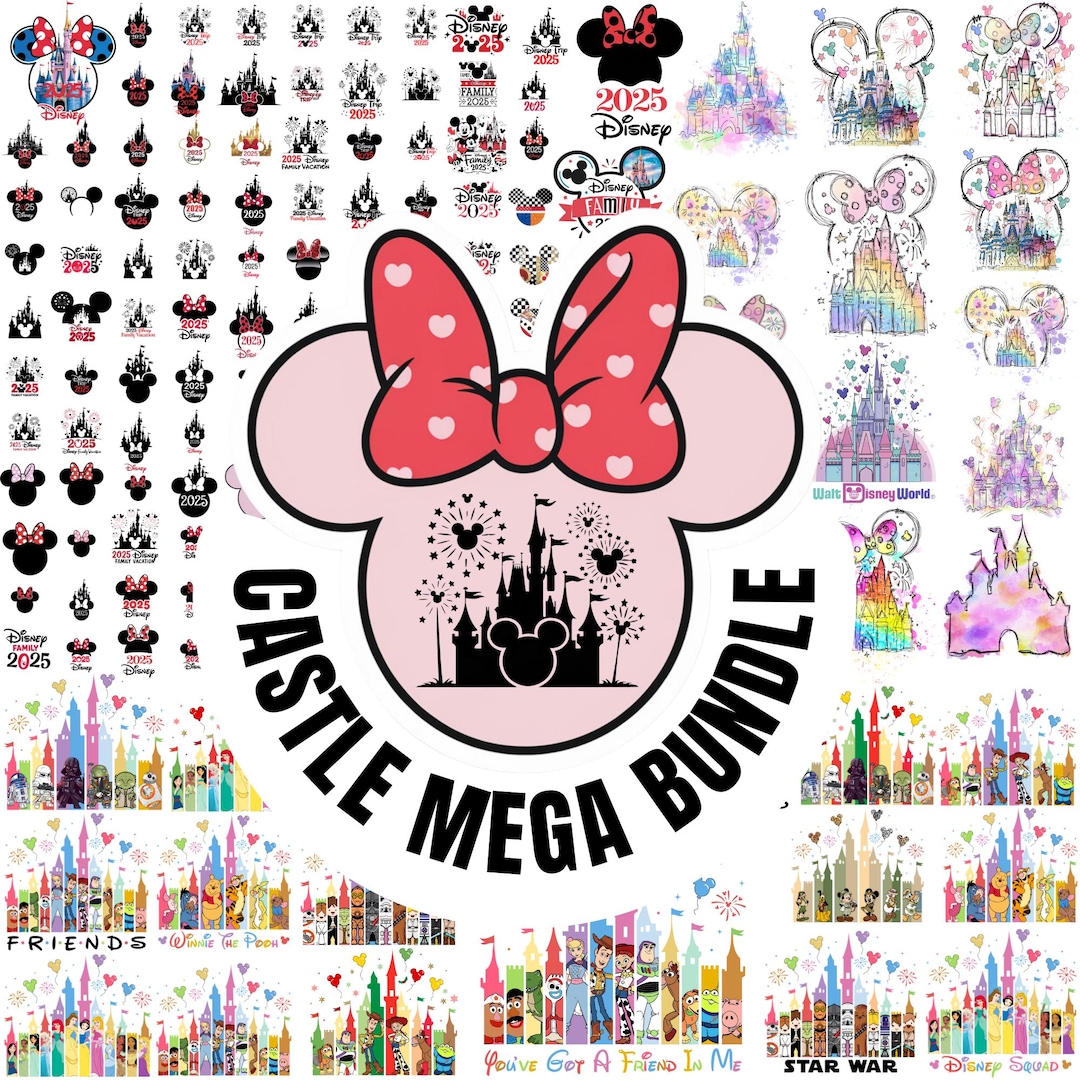 Disney Castle PNG Clipart Bundle | Magic Kingdom Designs (digital ...