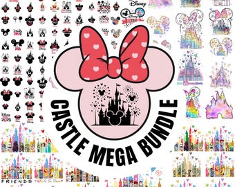 Paquete de imágenes prediseñadas de castillos de Disney / Diseños del Reino Mágico (descarga digital)