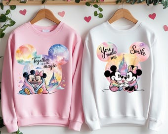 Disney Couple PNG, Mickey and Minnie Mouse, Valentine's Day Clipart (Digital Download)
