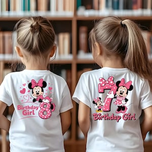 Minnie Mouse Birthday Girl Numbers PNG, Pink Minnie Clipart Bundle, Girl Birthday Sublimation, Disney Minnie Mouse Birthday png bundle