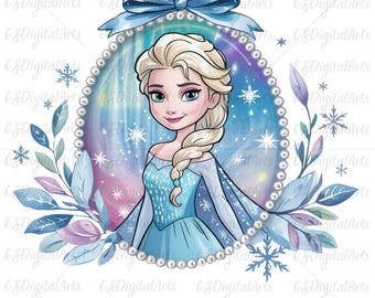 Elsa Frozen Princess PNG: Winter Magic Clipart (Digital Download)